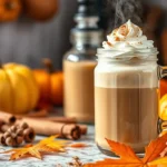 Homemade Pumpkin Spice Creamer in a Glass Jar with Fall Spices