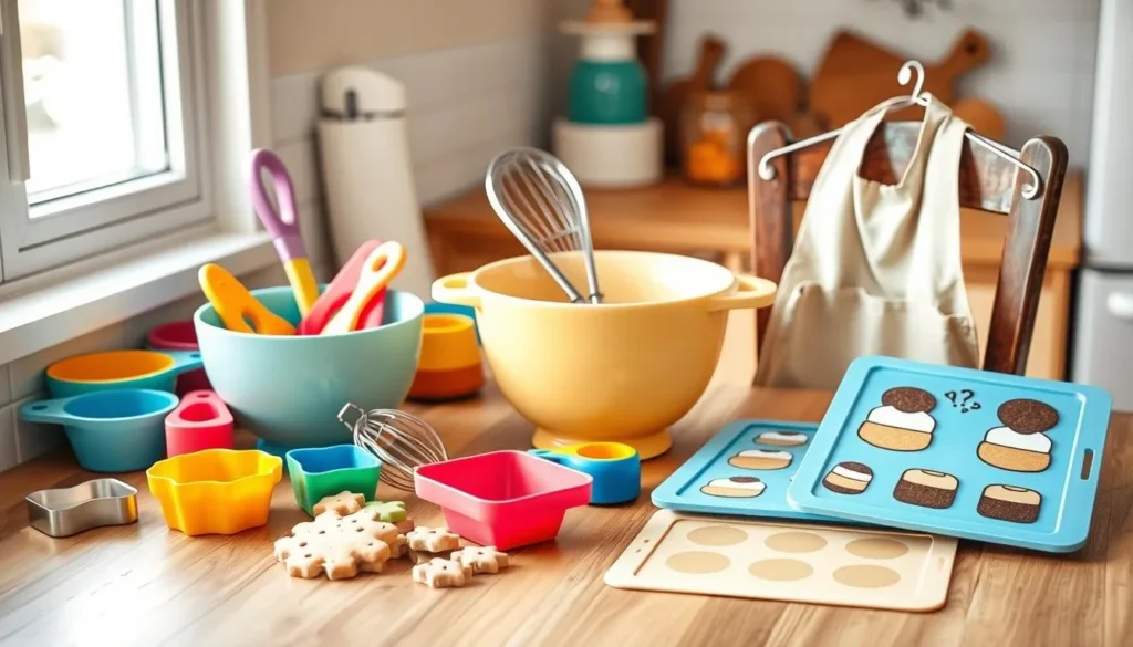 Colorful Baking Tools and Ingredients for Making S'more Cookies