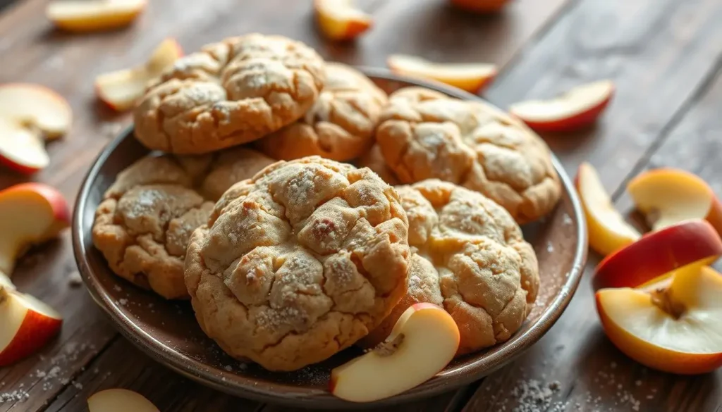 Freshly Baked Apple Cookies on a Wooden Tray1