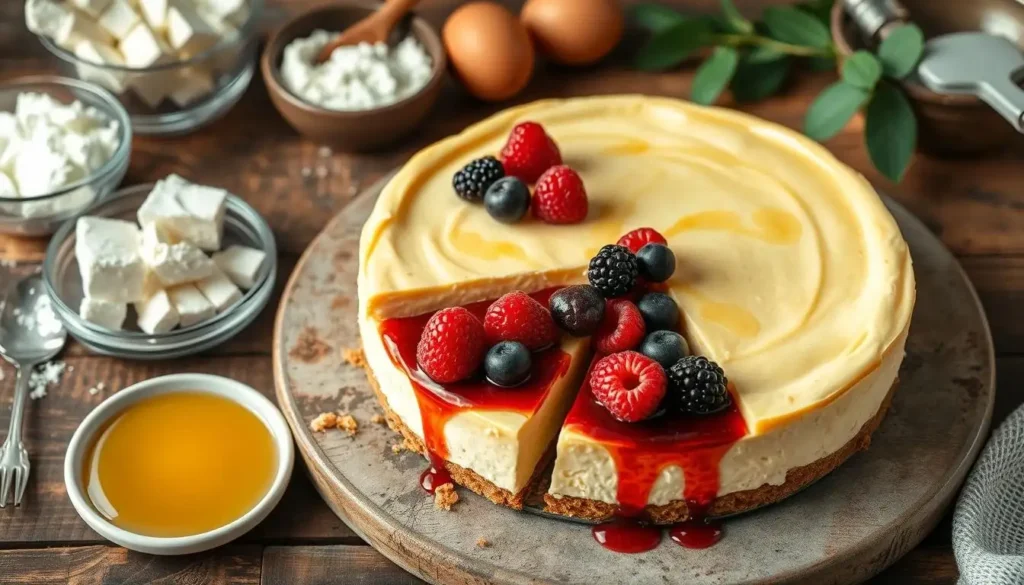 Cottage Cheese Cheesecake with Fresh Berries