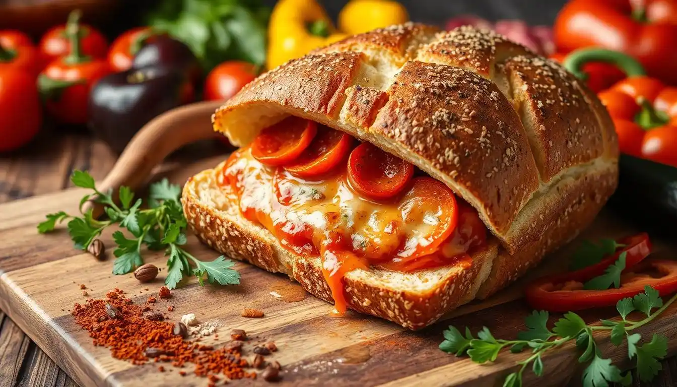 Cheesy Pepperoni Garbage Bread