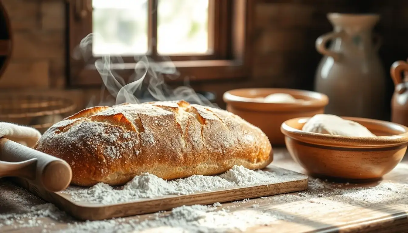 Rustic Homemade King Arthur Bread Fresh from the Oven