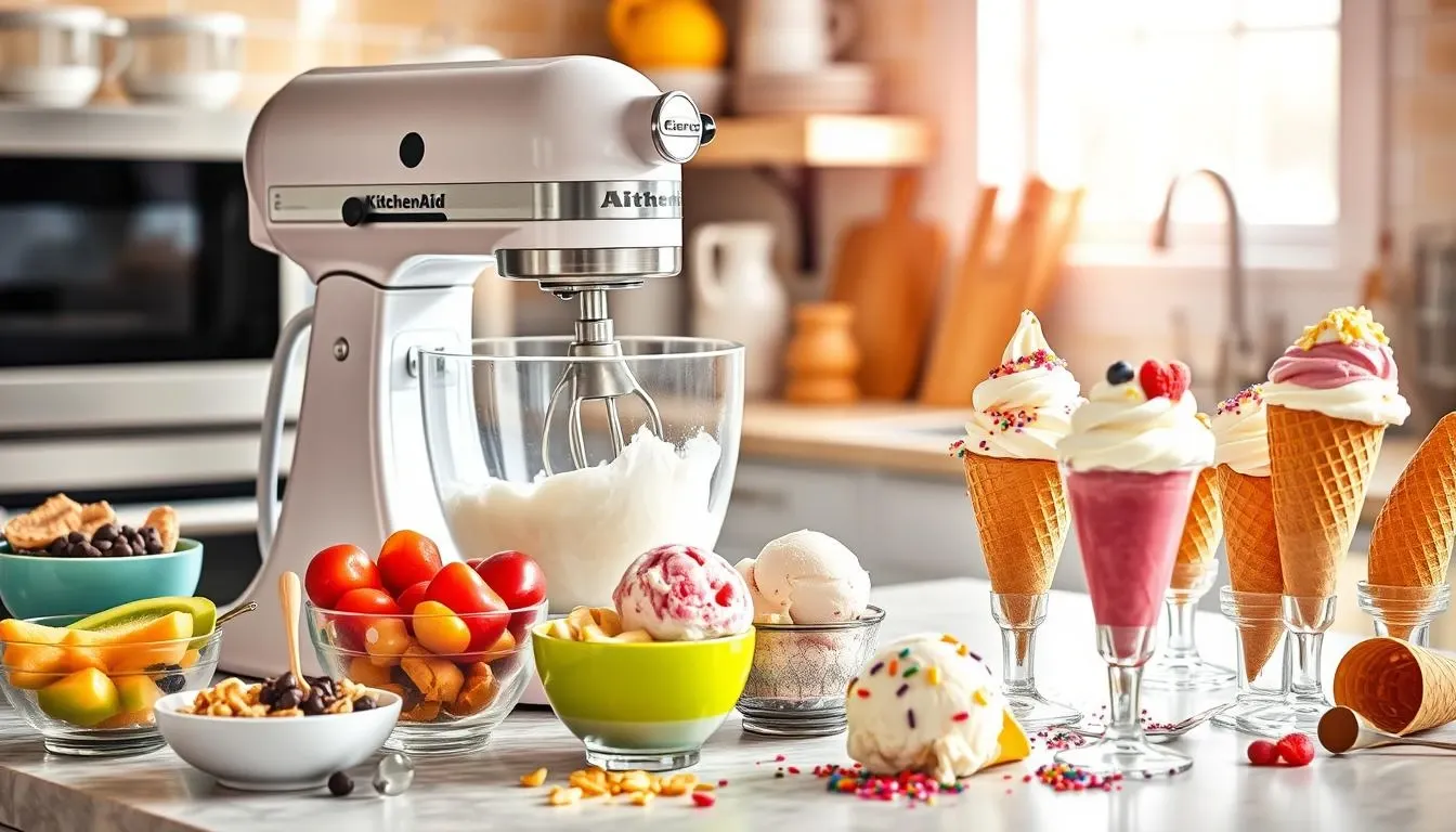 Homemade Ice Cream Made with Kitchen Aid Stand Mixer