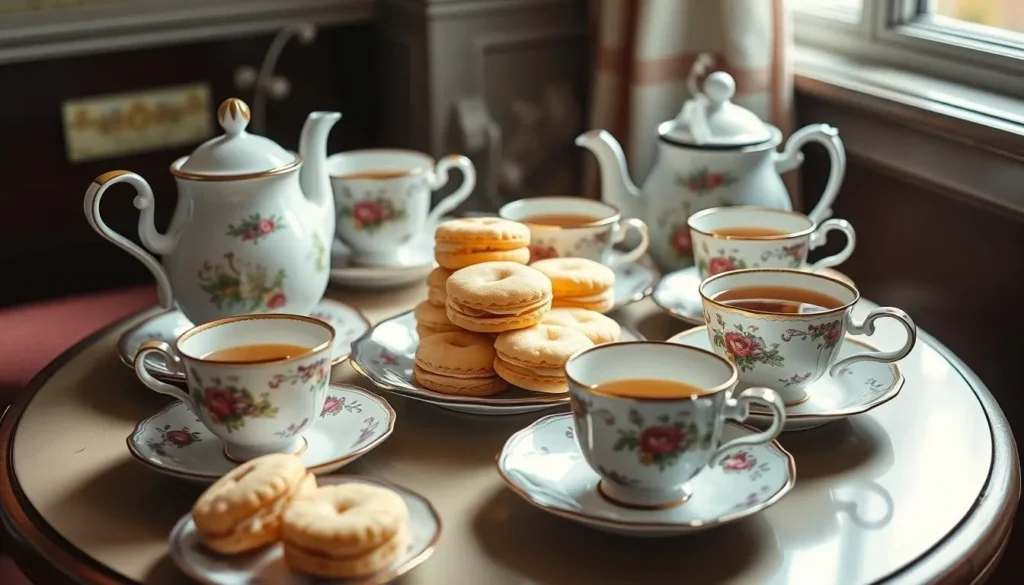 Elegant Afternoon Tea with Custard Cream Biscuits