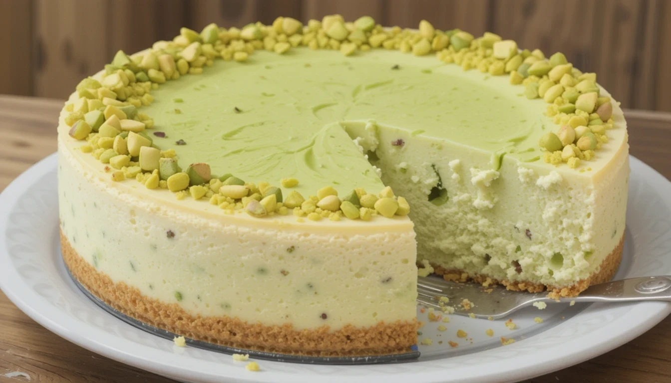 Delicious Homemade Pistachio Cheesecake