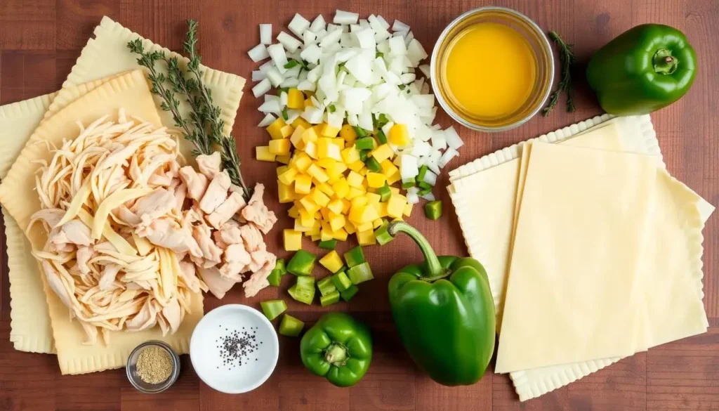 Ingredients for Chicken and Cheese Jalousie