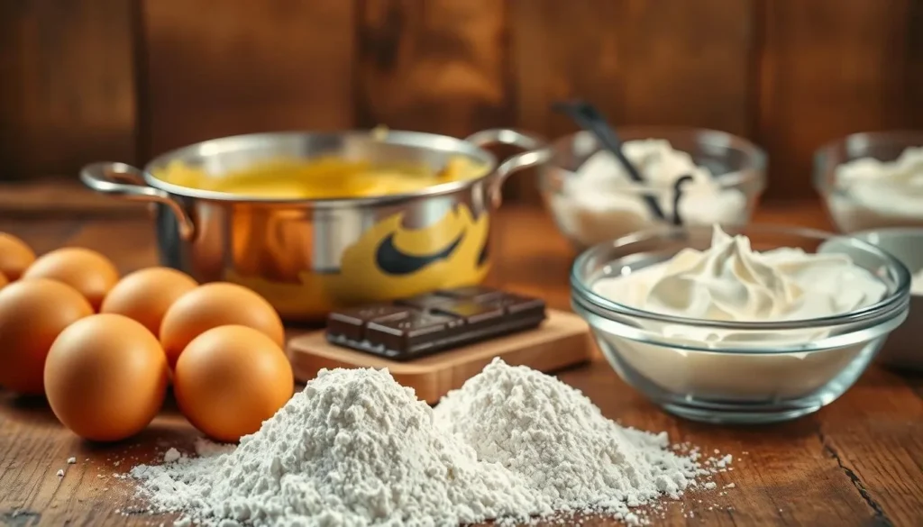 Ingredients for an Easy Boston Cream Pie Recipe