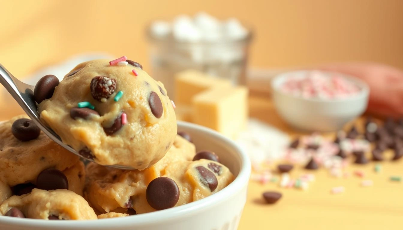 Chocolate Chip Edible Sugar Cookie Dough with Sprinkles