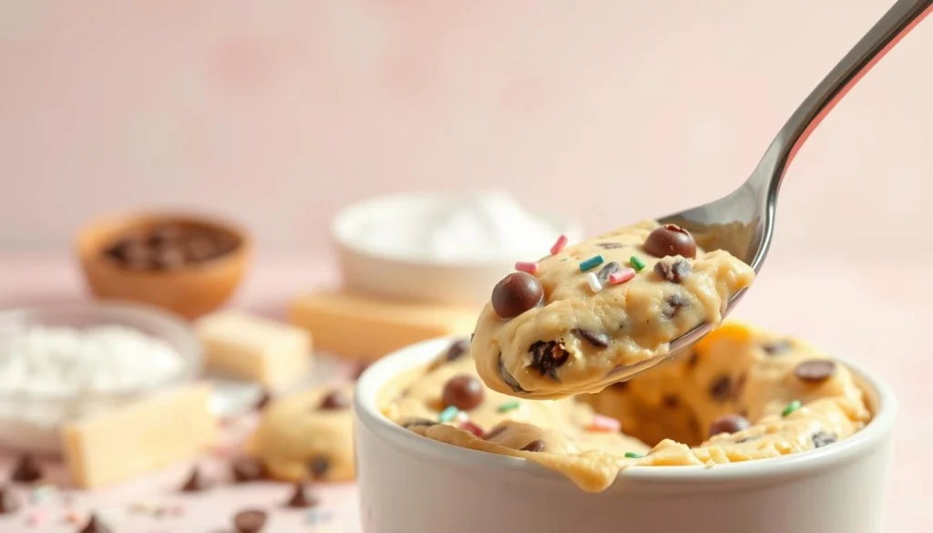 Spoonful of Edible Sugar Cookie Dough with Chocolate Chips