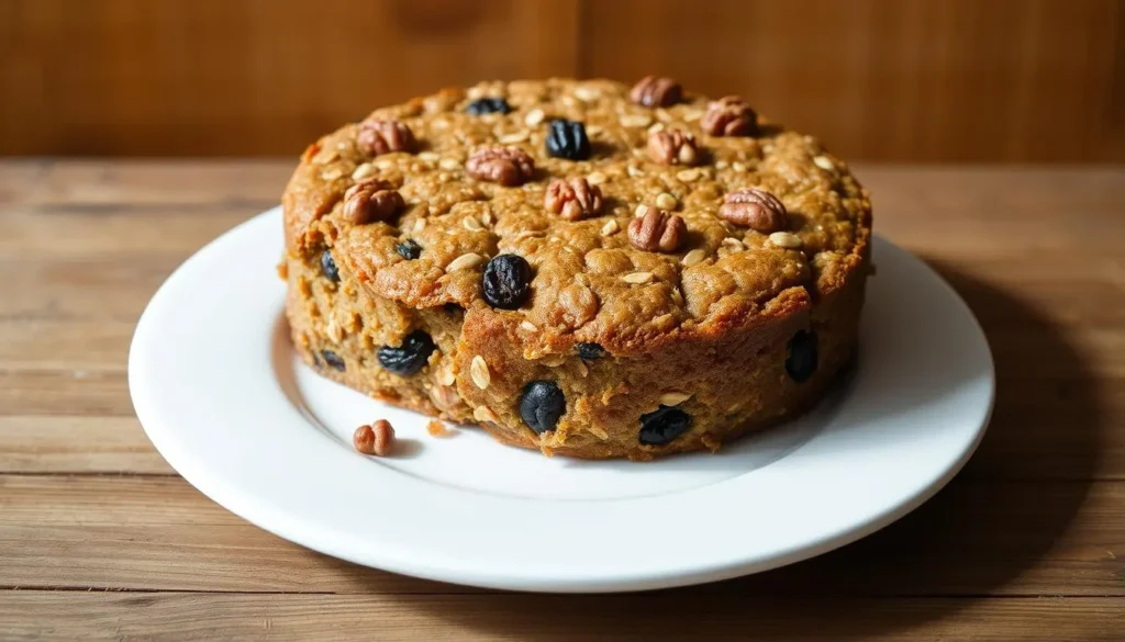 Homemade Oatmeal Cake with Blueberries and Pecans